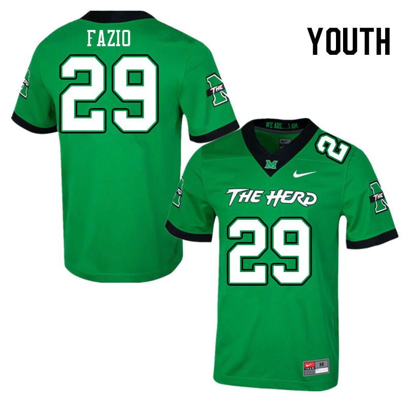 Youth #29 C.J. Fazio Marshall Thundering Herd College Football Jerseys Stitched-Green - Click Image to Close